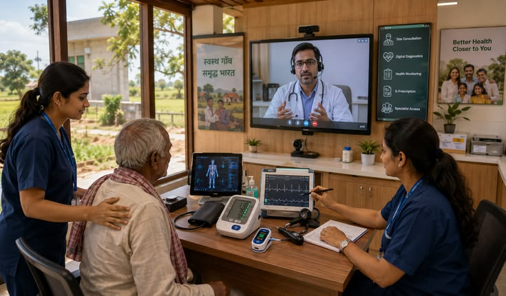 Doctor supporting a patient over video call